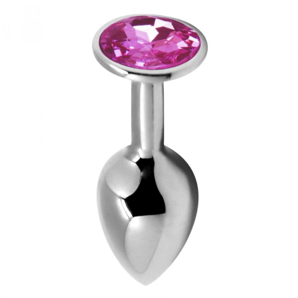 Анальные игрушки без вибрации - Анальная пробка Alive Anal Pleasure, L, с розовым камнем, серебристая, 9 х 4 см 1