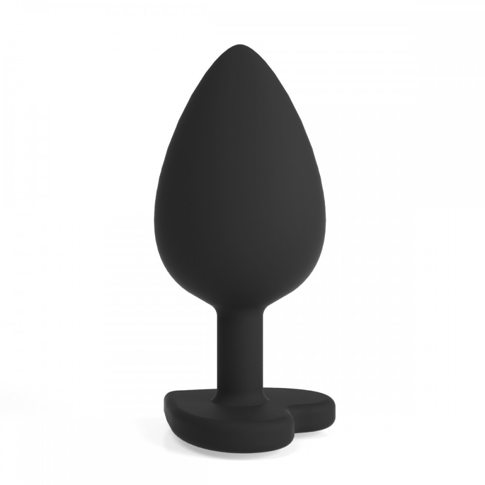 Анальные игрушки без вибрации - Анальная пробка Cuore Crushious, со сменными кристаллами, силиконовая, черная, 8 х 3.4 см, размер М 4