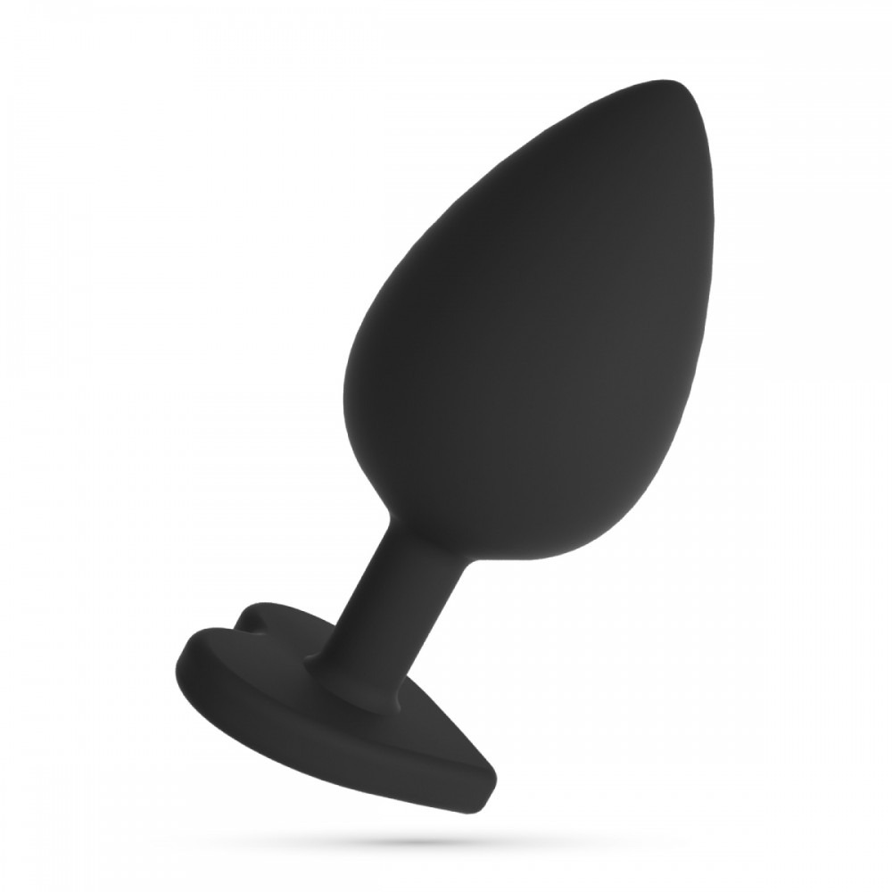 Анальные игрушки без вибрации - Анальная пробка Cuore Crushious, со сменными кристаллами, силиконовая, черная, 8 х 3.4 см, размер М 5