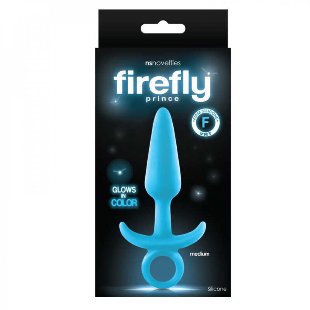Секс игрушки - Анальная пробка с кольцом светящаяся FIREFLY PRINCE MEDIUM BLUE 1