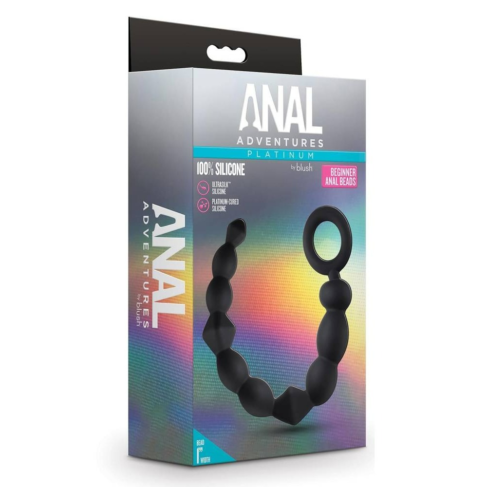 Секс игрушки - Анальные бусы Anal Adventures Platinum черные, 24.7 х 2.5 1