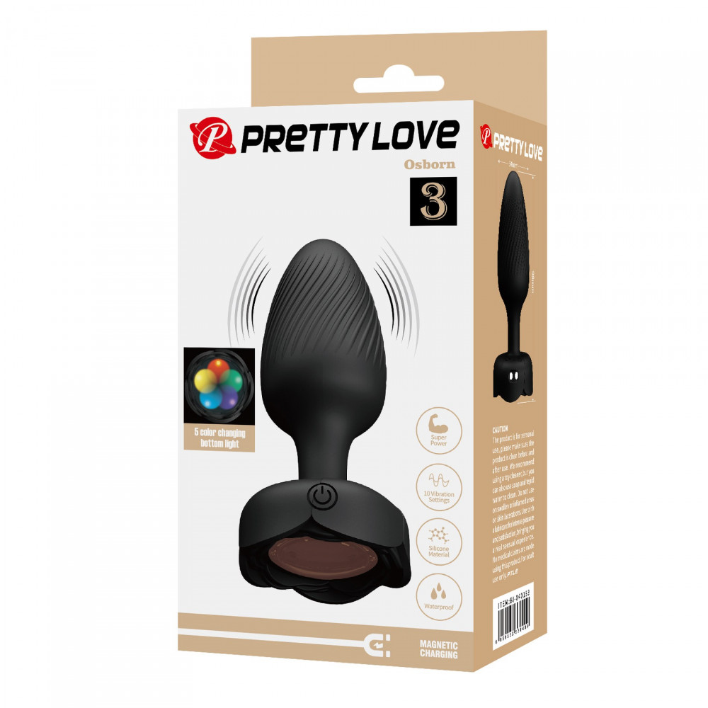 Анальные игрушки с вибрацией - Анальный вибратор PRETTY LOVE Osborn с LED-подсветкой, 9.8 см 7