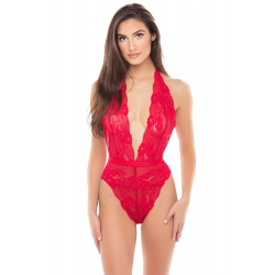 Боди с открытой спиной PLUNGE IN TEDDY RED, S/M