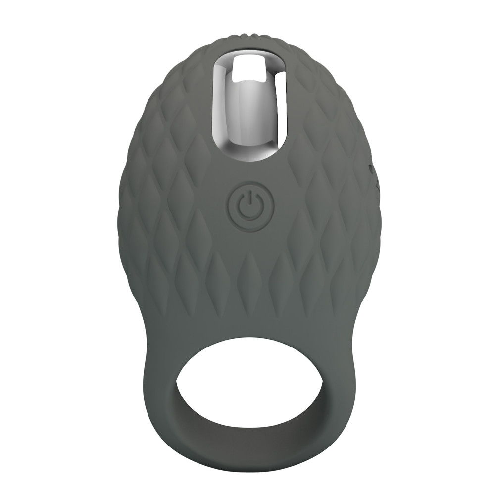 Эрекционные кольца с вибрацией - Эрекционное виброкольцо PRETTY LOVE серое, 8.6 х 4.6 см 1
