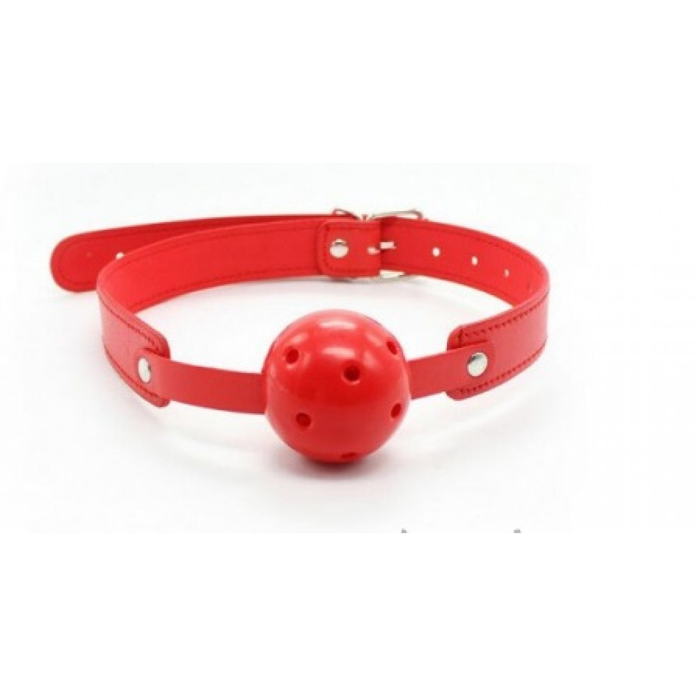 БДСМ игрушки - Кляп DS Fetish breathable ball gag red plastic