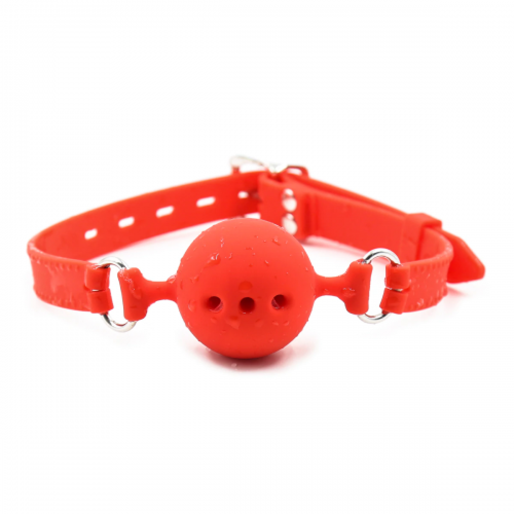 БДСМ игрушки - Кляп силиконовый DS Fetish Silicone gag M red 3