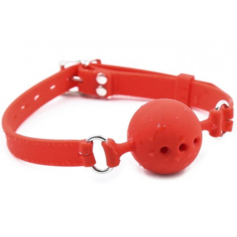 БДСМ игрушки - Кляп силиконовый DS Fetish Silicone gag M red 2