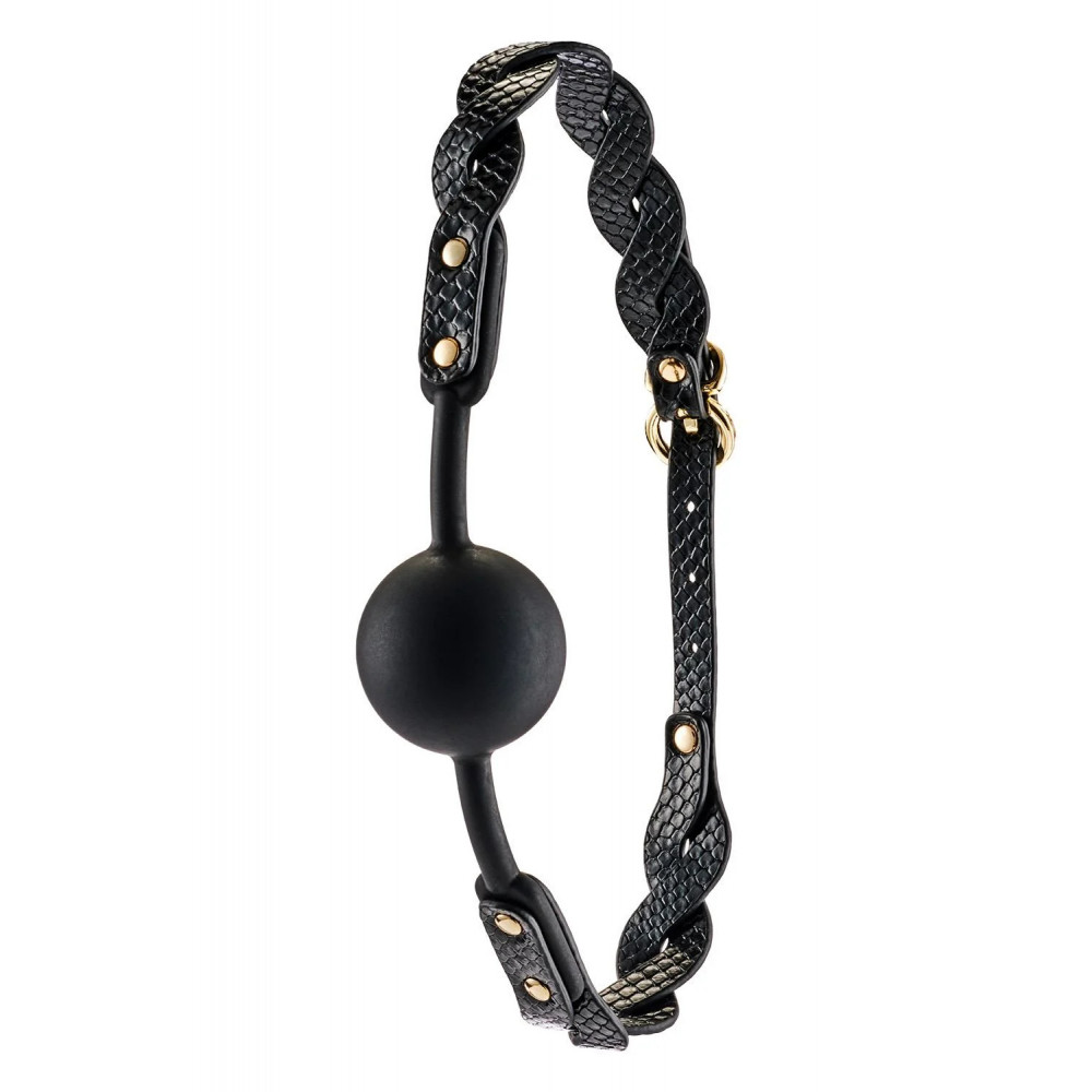 Повязки на глаза, кляпы, зажимы - Кляп Guilty Pleasure Moonlight плетёный, черный, 55 × 4,1 см 2