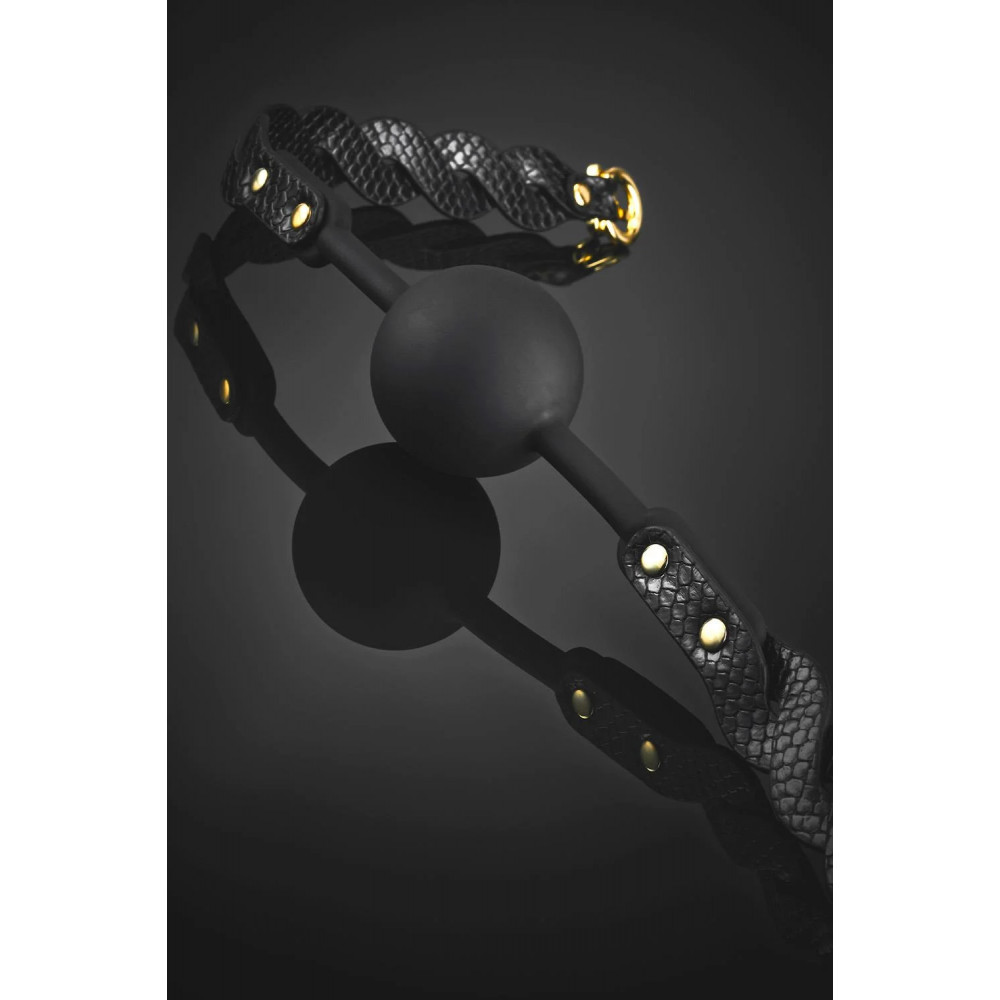 Повязки на глаза, кляпы, зажимы - Кляп Guilty Pleasure Moonlight плетёный, черный, 55 × 4,1 см 4