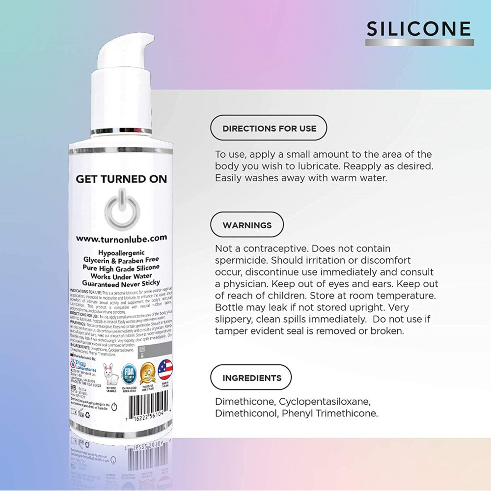  - Лубрикант на силиконовой основе WET Turn on Unflavored Silicone Lube 118 мл 8