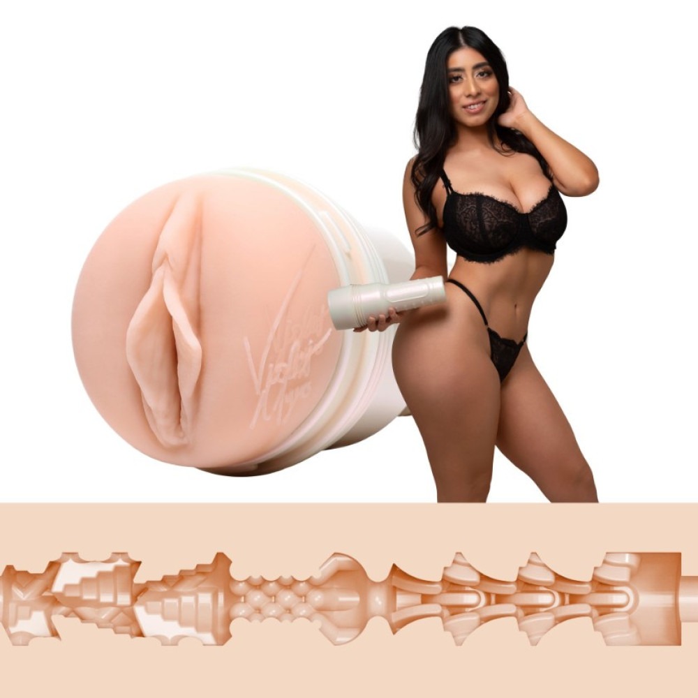 Секс игрушки - Мастурбатор вагина из киберкожи в колбе Fleshlight Girls Violet Myers Waifu, бежевый