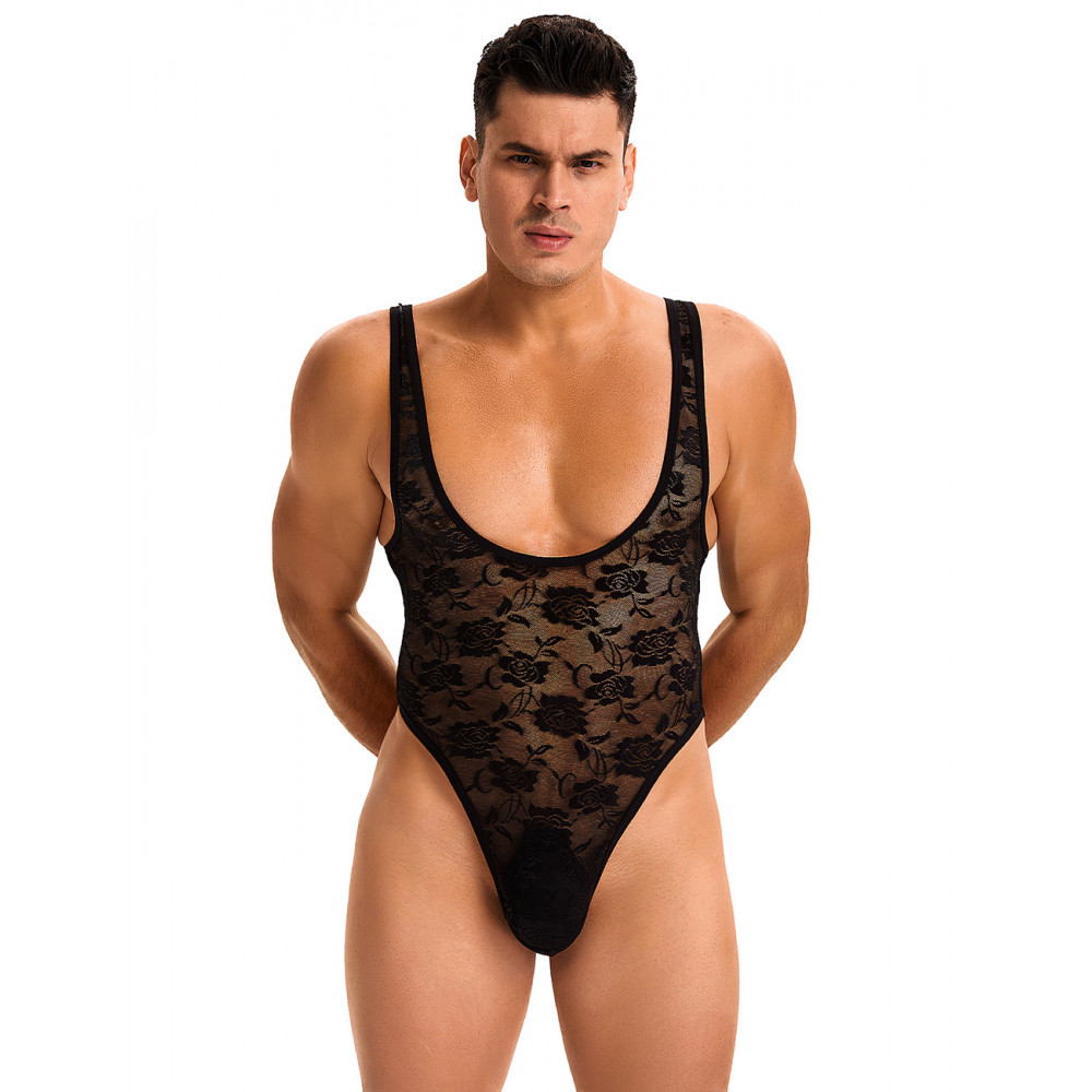 Різне - Чоловіче мереживне боді Star Night, чорне, М 3