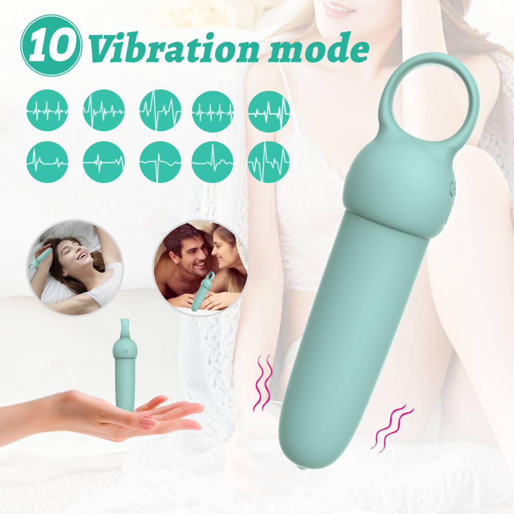 Классический вибратор - Мини-вибратор Every Night Toys Elliot светло-бирюзовый, 10 режимов вибрации 4