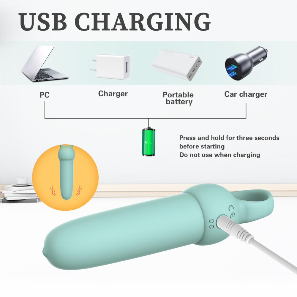 Классический вибратор - Мини-вибратор Every Night Toys Elliot светло-бирюзовый, 10 режимов вибрации 5