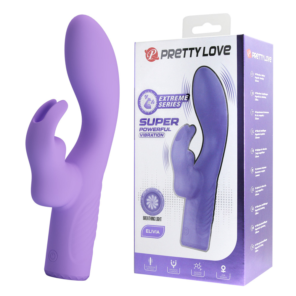 Вибратор-кролик - Мини вибратор-кролик Pretty Love Elivia, фиолетовый, 17.2 см х 3.4 см