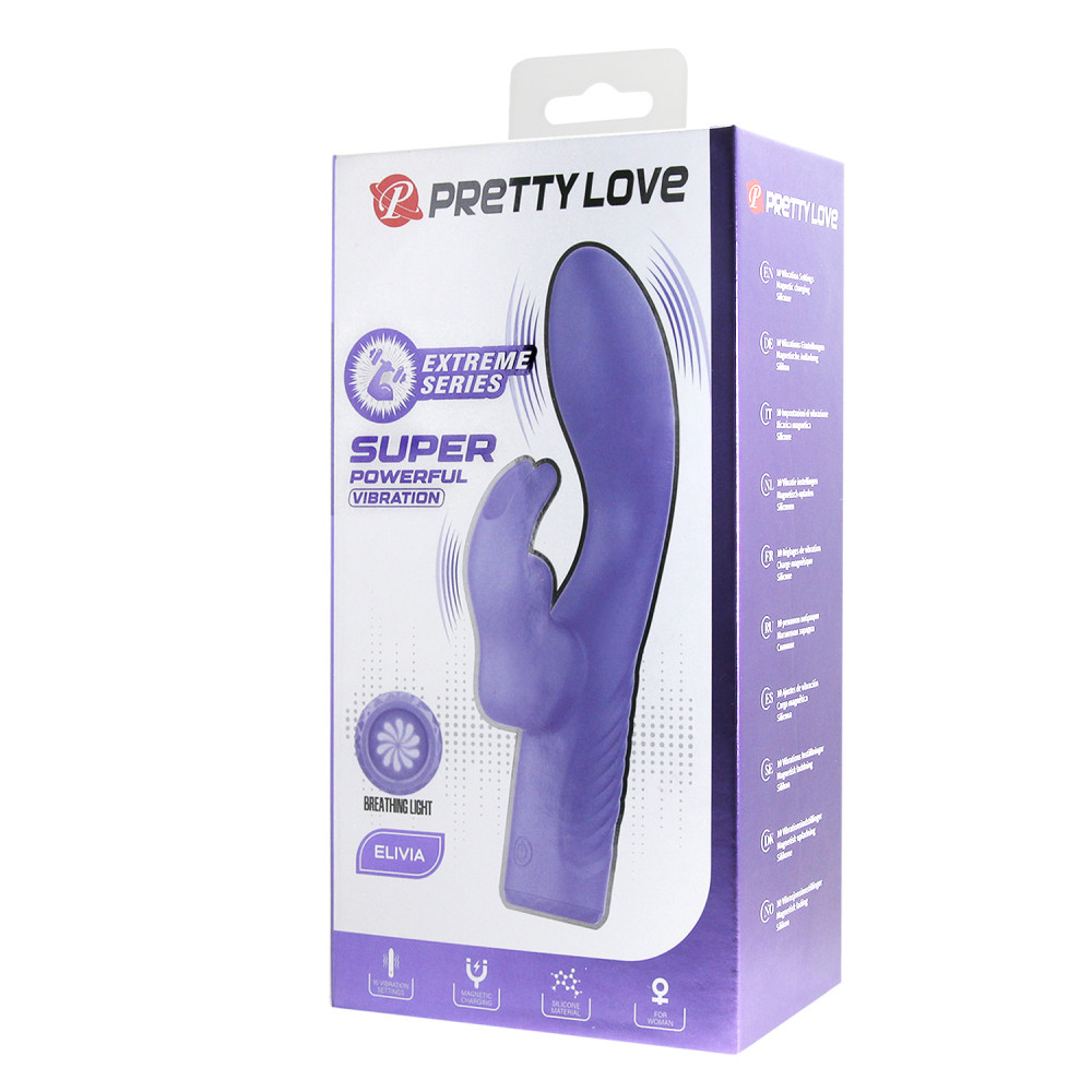 Вибратор-кролик - Мини вибратор-кролик Pretty Love Elivia, фиолетовый, 17.2 см х 3.4 см 14