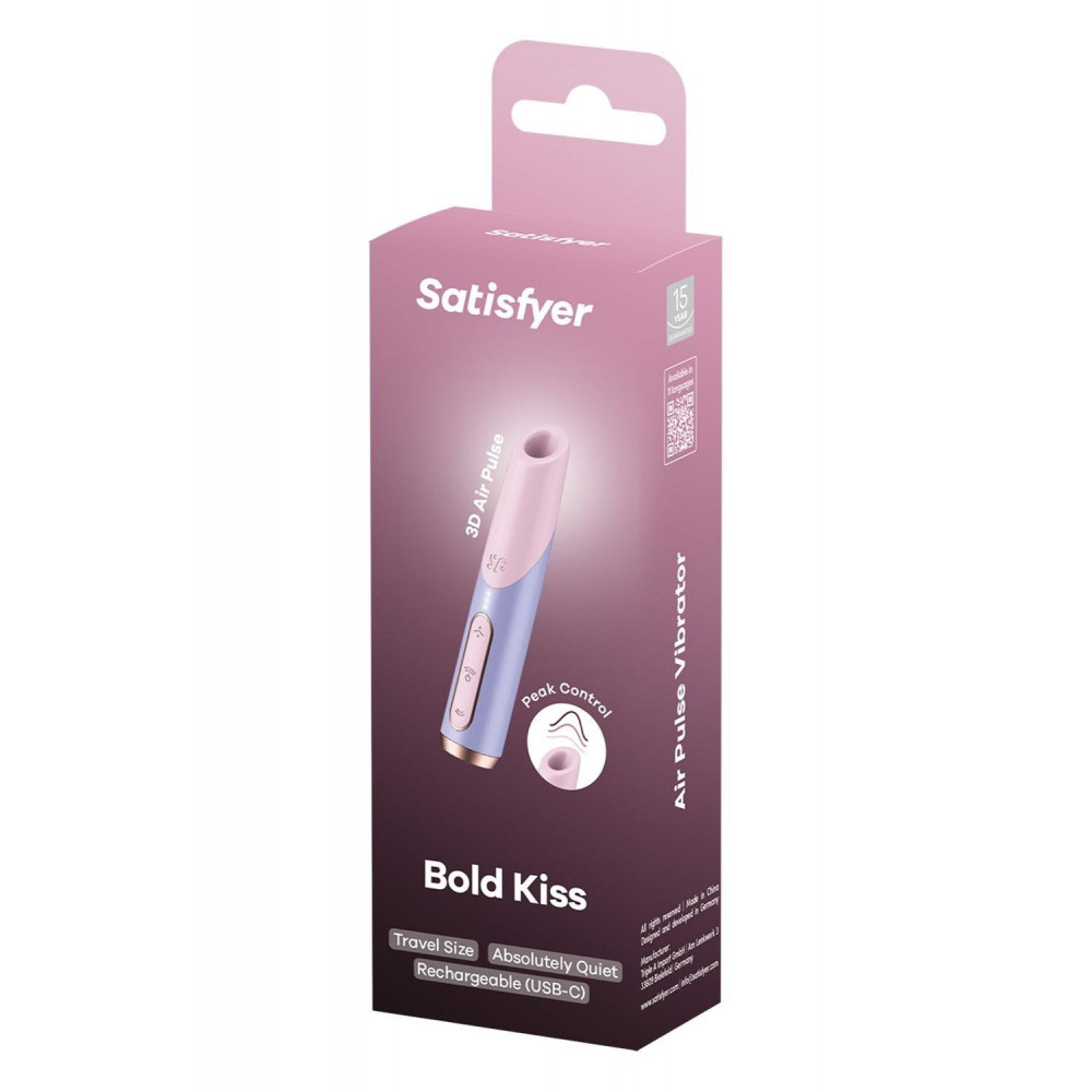 Разное - Миниатюрный вакуумный стимулятор клитора Satisfyer Bold Kiss розово-сиреневый 5