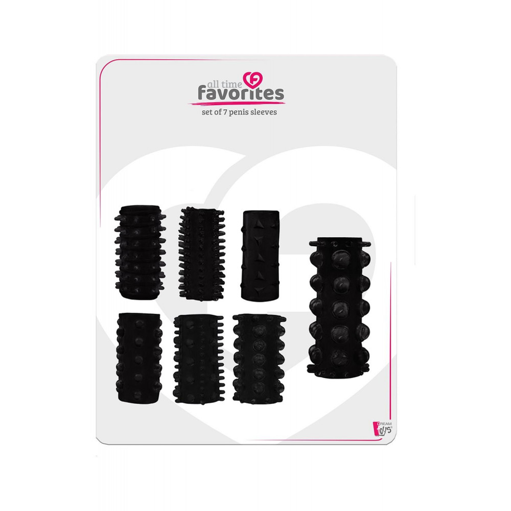  - Насадки на пенис DreamToys All Time Favorites, набор, черного цвета