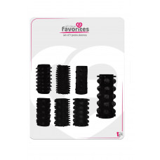 Насадки на пенис DreamToys All Time Favorites, набор, черного цвета
