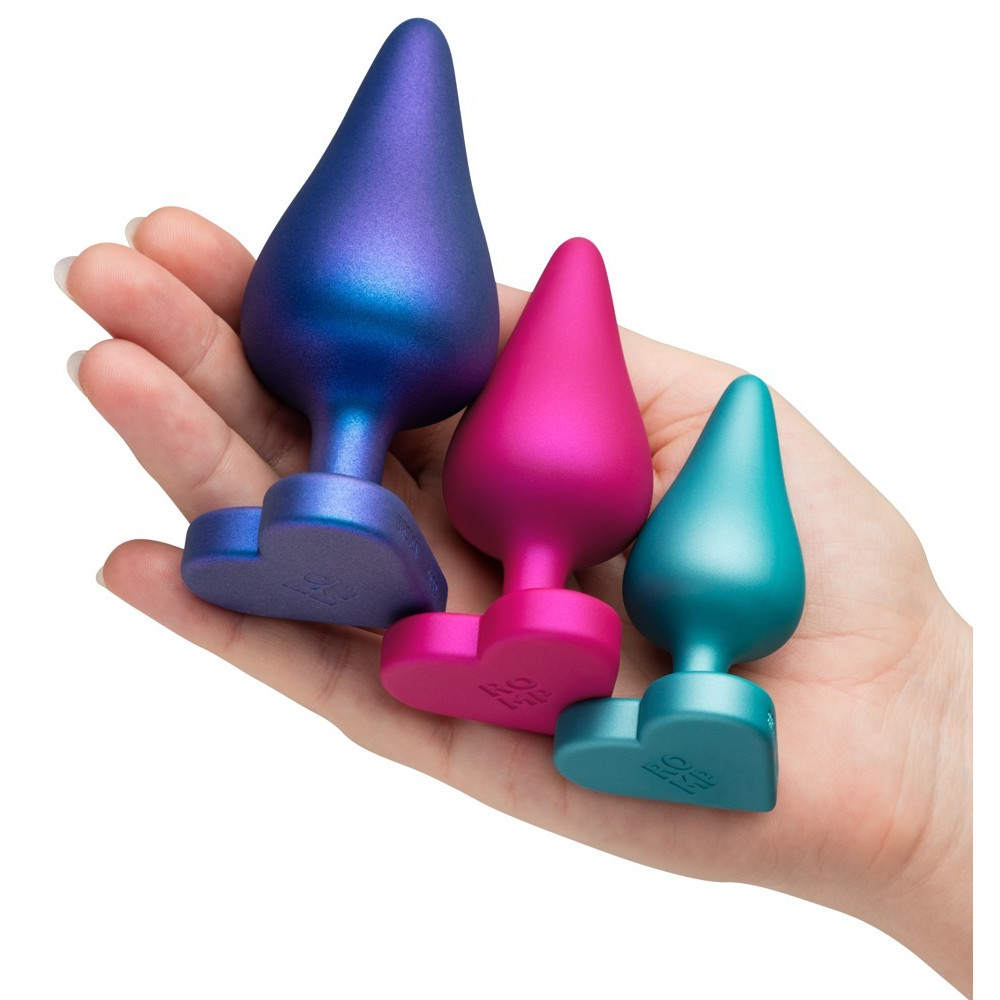 Різне - Набір із 3 анальних пробок ROMP Luster різнокольорові 4