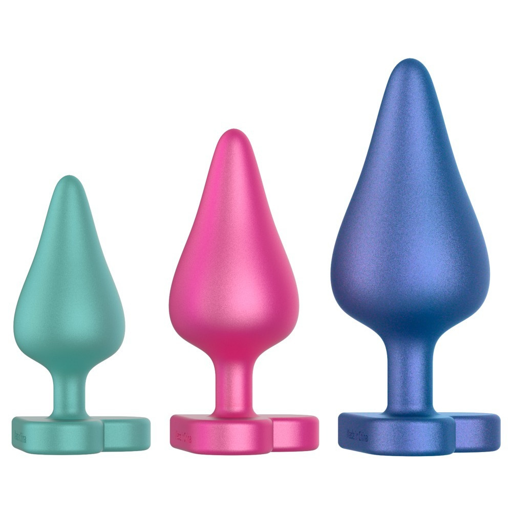 Різне - Набір із 3 анальних пробок ROMP Luster різнокольорові 1