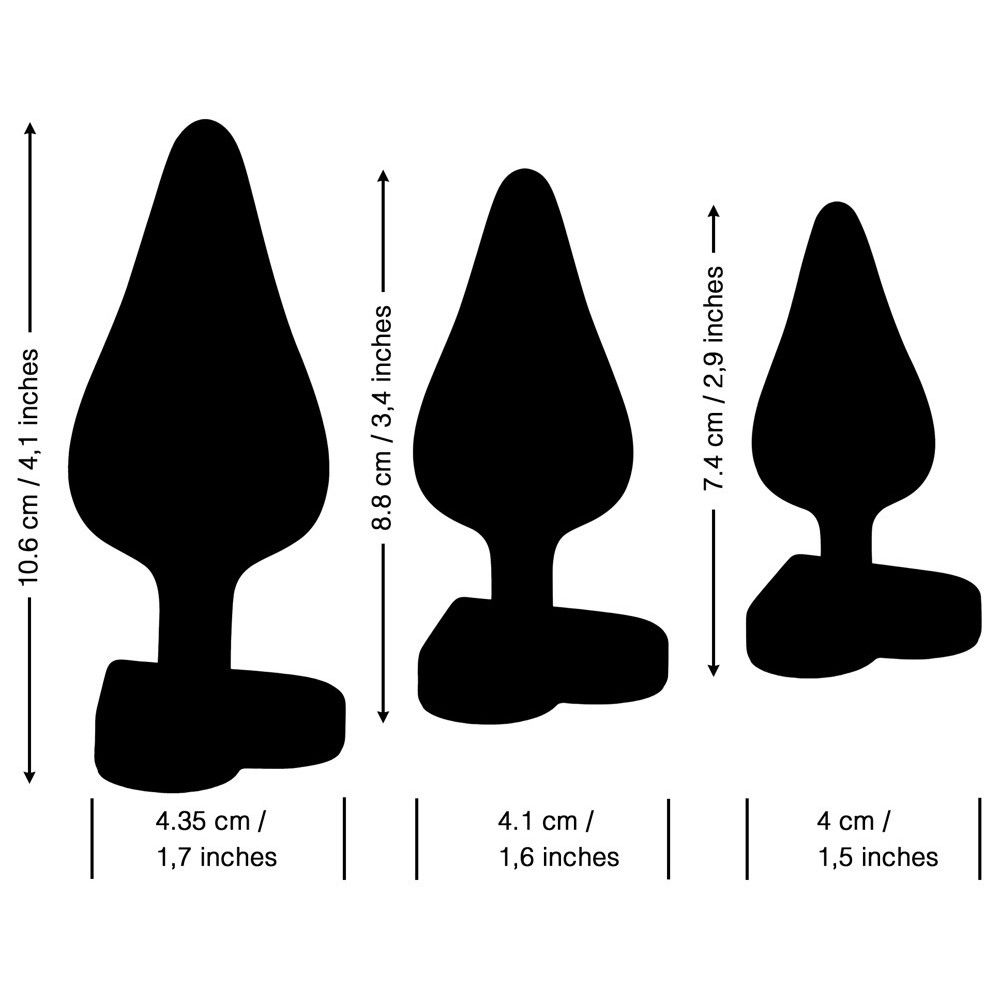 Різне - Набір із 3 анальних пробок ROMP Luster різнокольорові 9