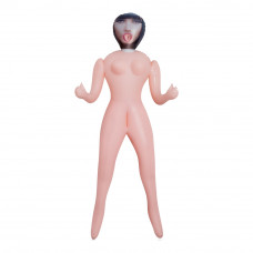 Надувна секс-лялька з трьома отворами, зі знімним мастурбатором, бежева, 155 см