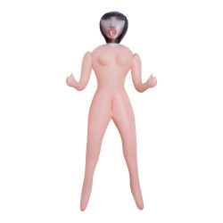 Надувна секс-лялька з трьома отворами, зі знімним мастурбатором, бежева, 155 см