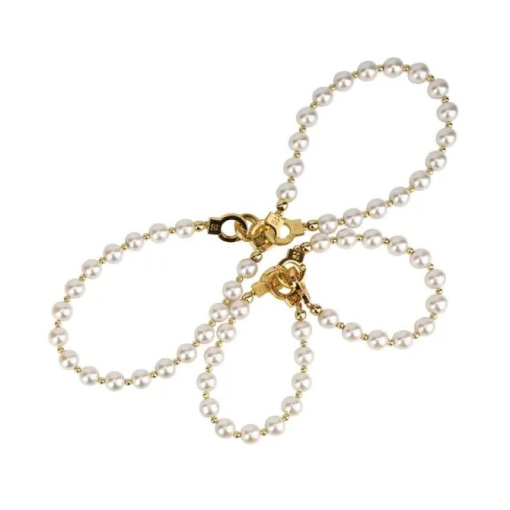 Різне - Фіксатори для рук та ніг Lockink із перлів , білі 2