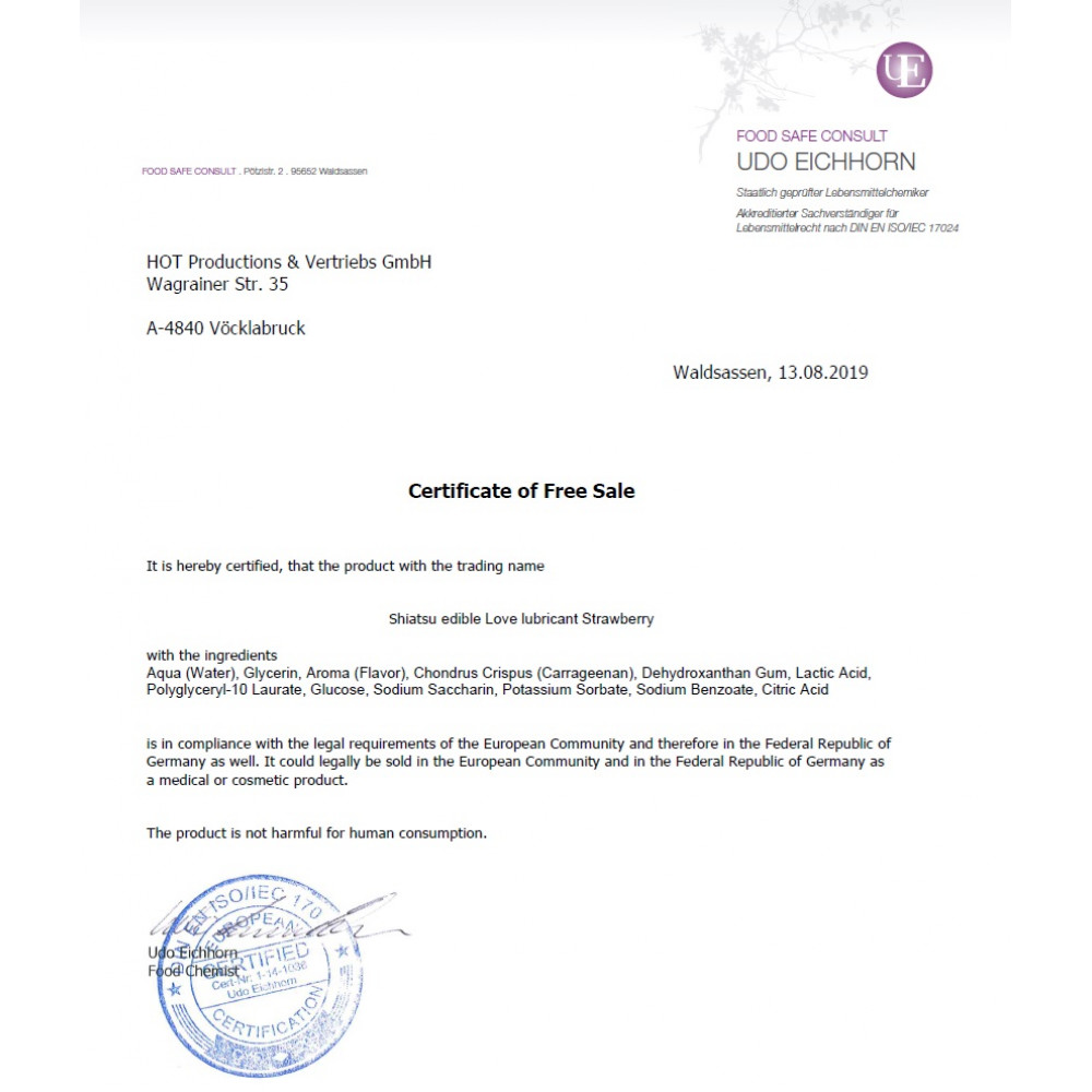 Разное - Съедобный лубрикант SHIATSU Love Клубника, 75 мл 2