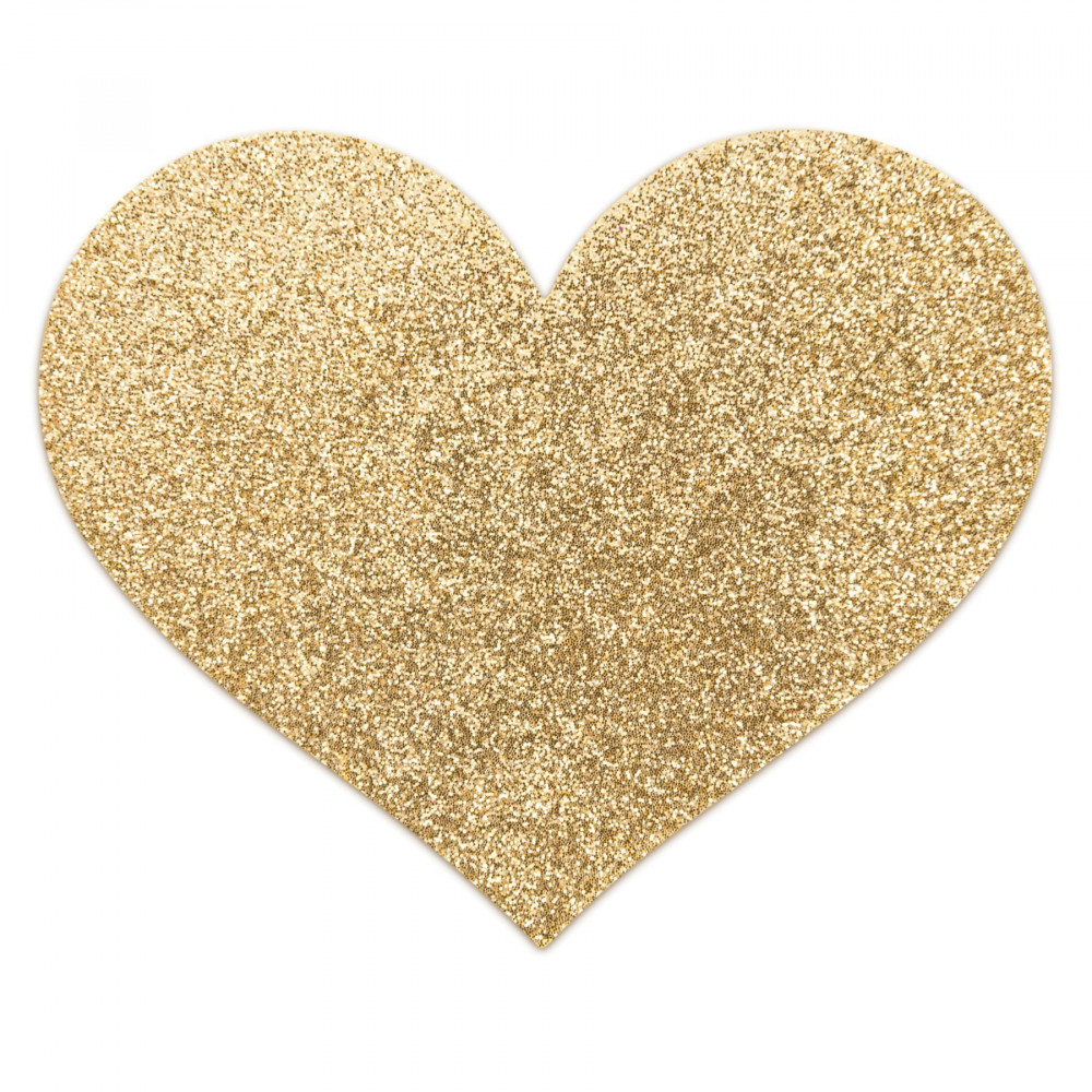 Интимные украшения - Пэстис - стикини Bijoux Indiscrets - Flash Heart Gold, наклеки на соски 1
