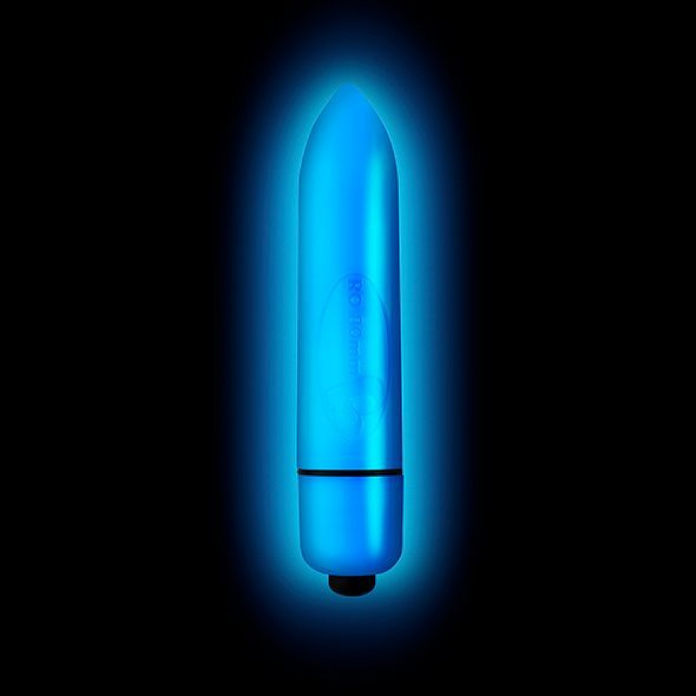 Клиторальный вибратор - Вибропуля Rocks Off Neon - Laser, светится в темноте, 7 режимов работы, на батарейке 3