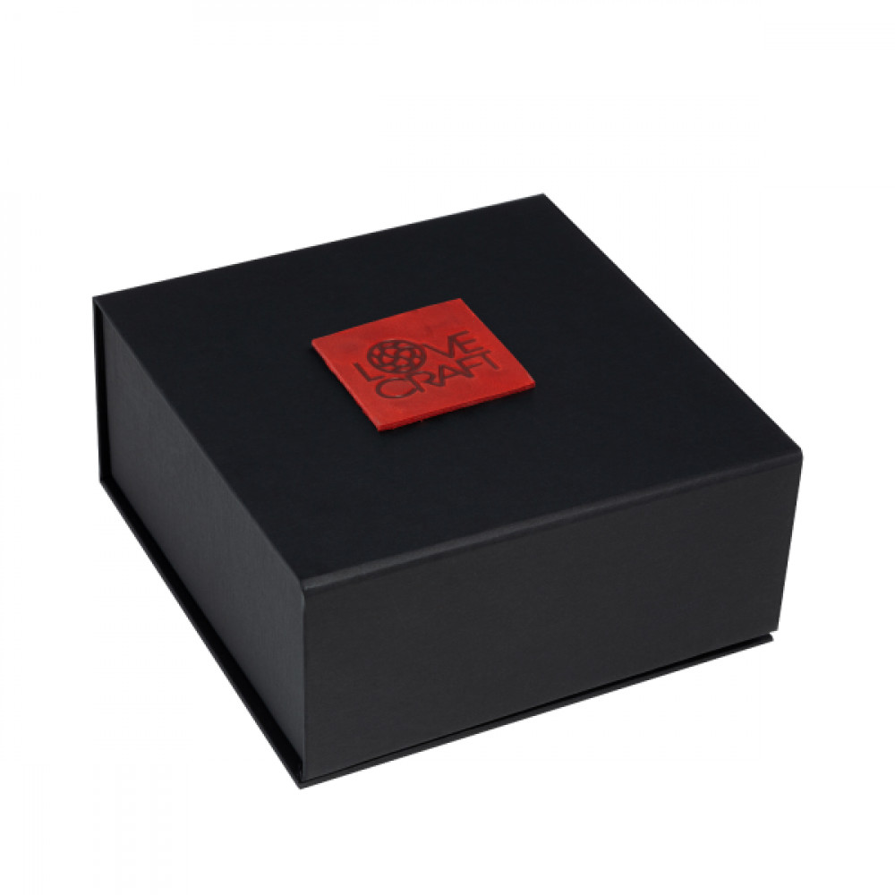 Наручники, веревки, бондажы, поножи - Премиум наручники LOVECRAFT красные, натуральная кожа, в подарочной упаковке 1
