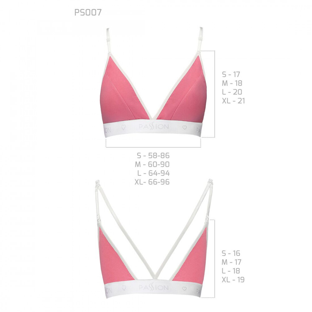 Эротические комплекты - Спортивный топ с двойными бретелями Passion PS007 TOP pink, size L 1