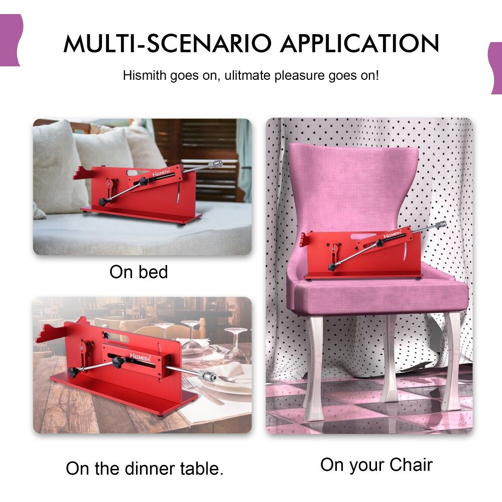 Смарт игрушки - Смарт секс-машина Hismith Table Top 2.0 Pro APP Red, настольная версия 1
