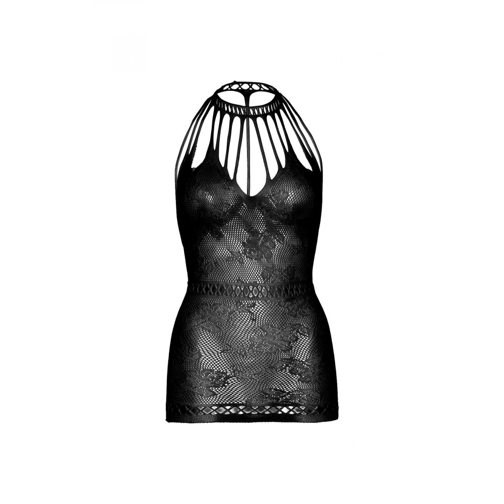 Сексуальные платья - Ажурное платье-сетка Leg Avenue Lace mini dress with cut-outs Black, one size 7
