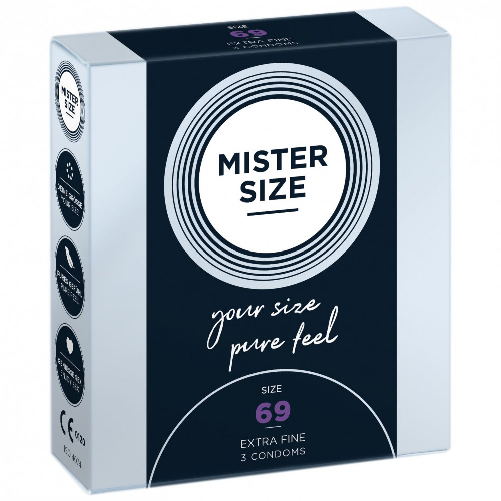 Презервативы - Презервативы Mister Size - pure feel - 69 (3 condoms), толщина 0,05 мм