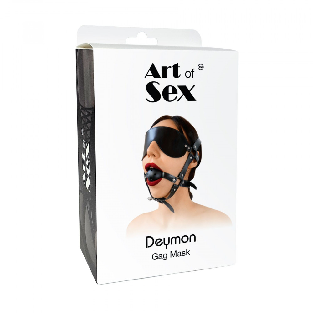 Кляп - Кляп-маска Art of Sex - Deymon, Эко кожа, цвет Черный 1