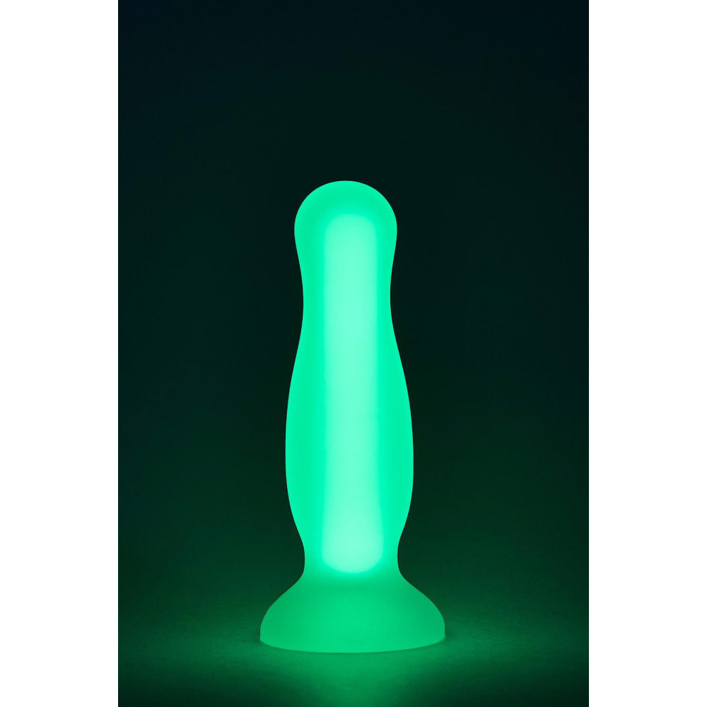 Анальные игрушки без вибрации - Анальная пробка люминесцентная Dream Toys RADIANT Glow In The Dark зеленая, S