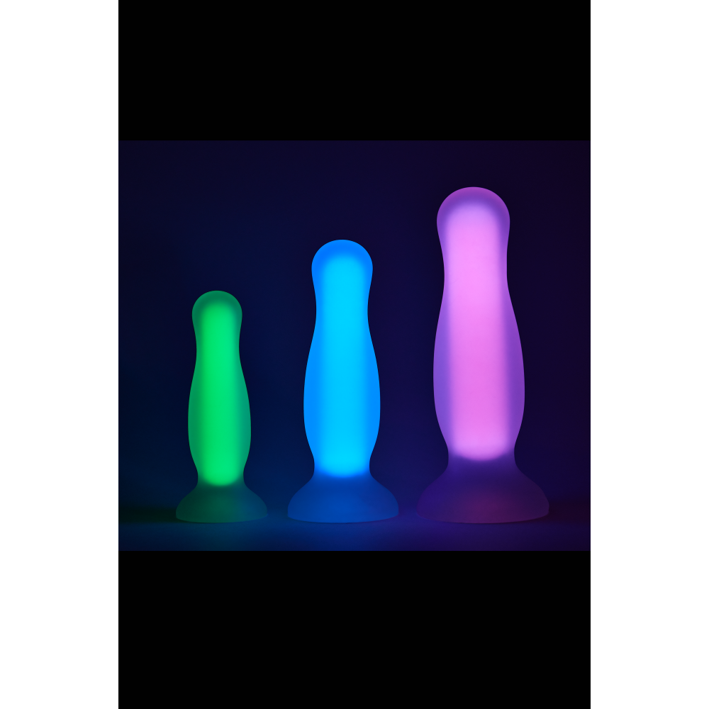 Секс игрушки - Светящаяся анальная пробка Dream Toys RADIANT SOFT SILICONE GLOW IN THE DARK PLUG SMALL GREEN 4