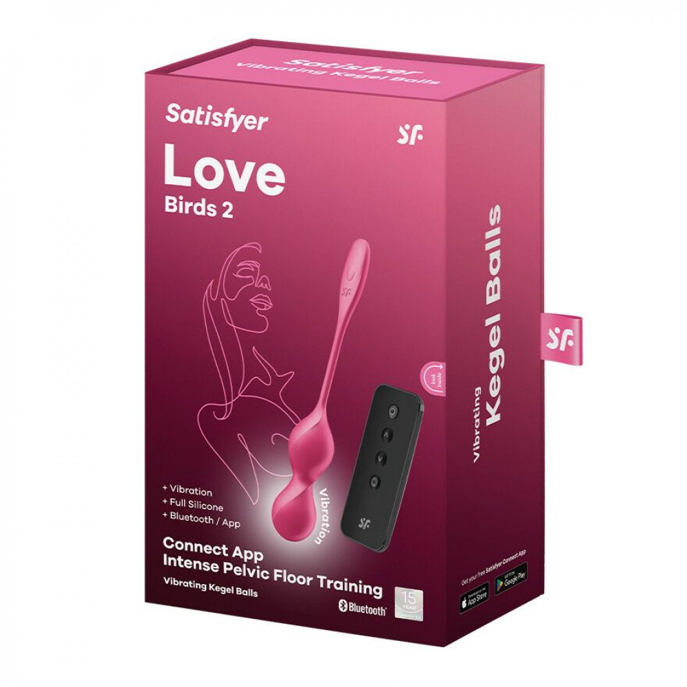 Вагинальные шарики - Вагинальные шарики с вибрацией Satisfyer Love Birds 2 Connect App Red 4