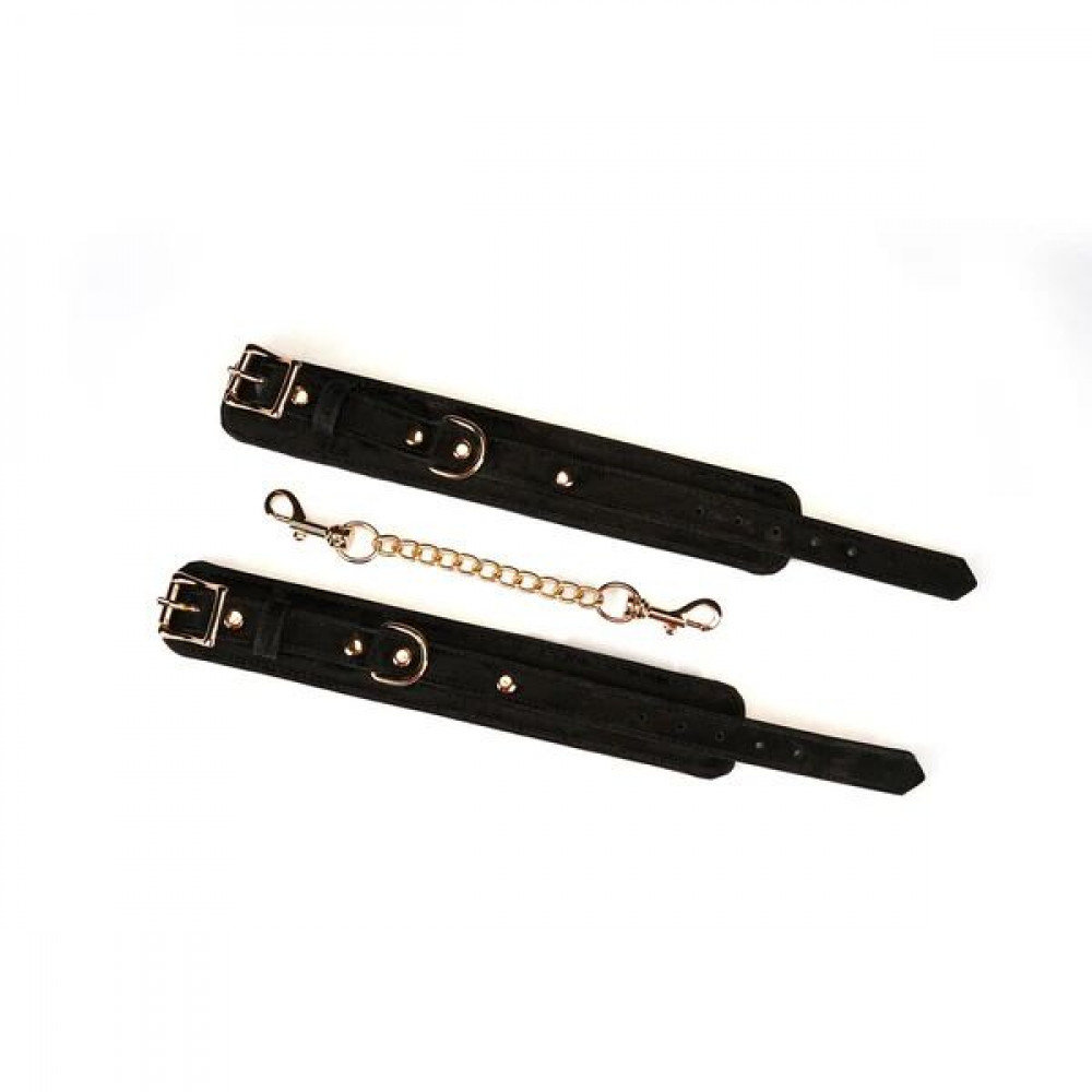 Наручники и ограничения - Наручники Liebe Seele Boudoir Amor Wrist Cuffs Black, соединительная цепочка на карабинах 3