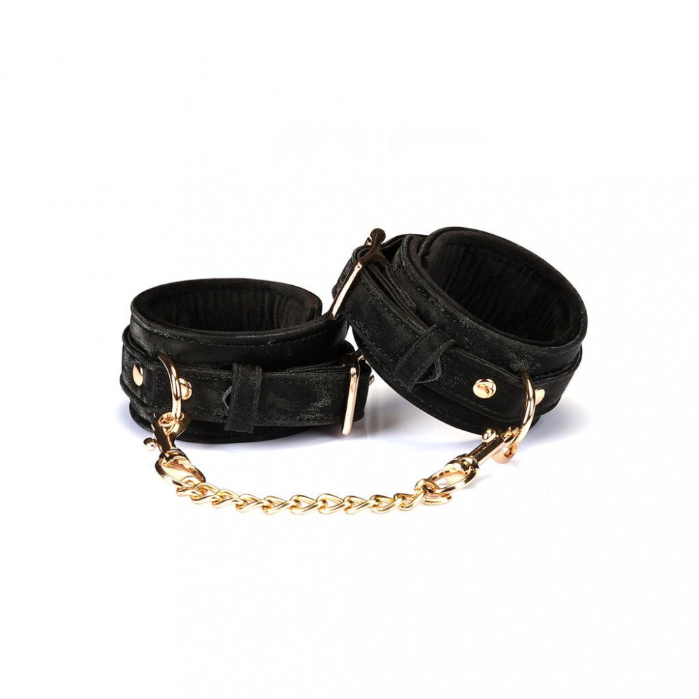 Наручники и ограничения - Наручники Liebe Seele Boudoir Amor Wrist Cuffs Black, соединительная цепочка на карабинах