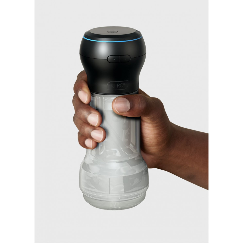 Мастурбаторы с вибрацией - Мастурбатор Kiiroo Feel Pocket Crystal с всасывающей интерактивной насадкой PowerBlow Combo Set 5