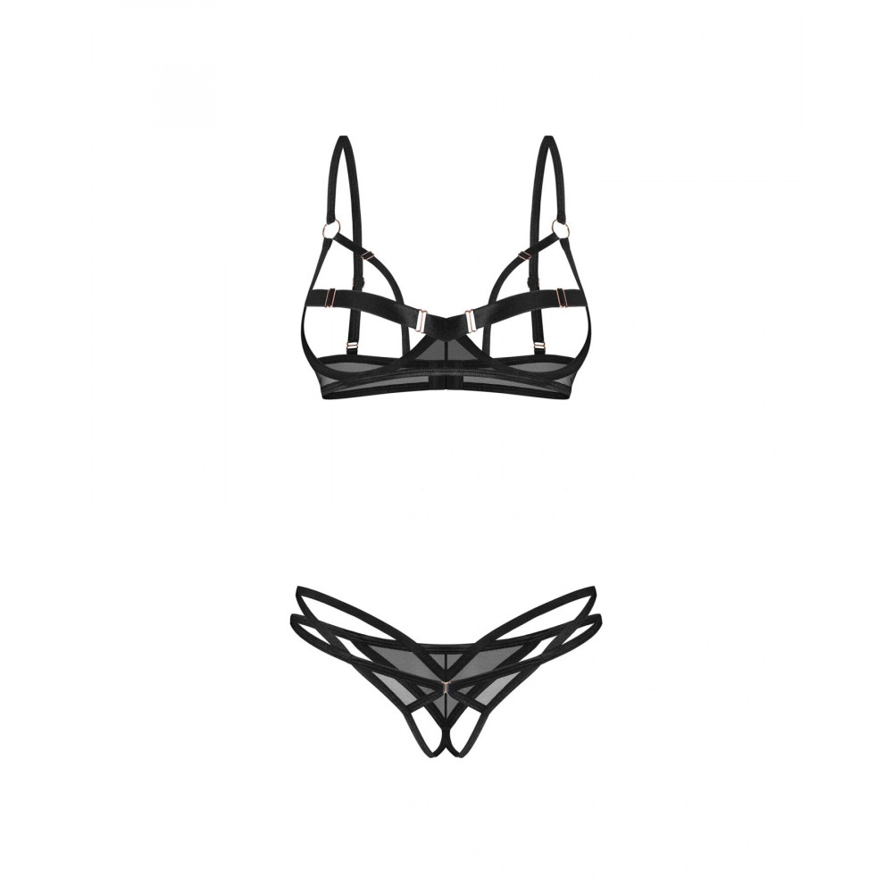 Комплекты - Комплект Obsessive Euridia 2-pcs crotchless set XS/S 3