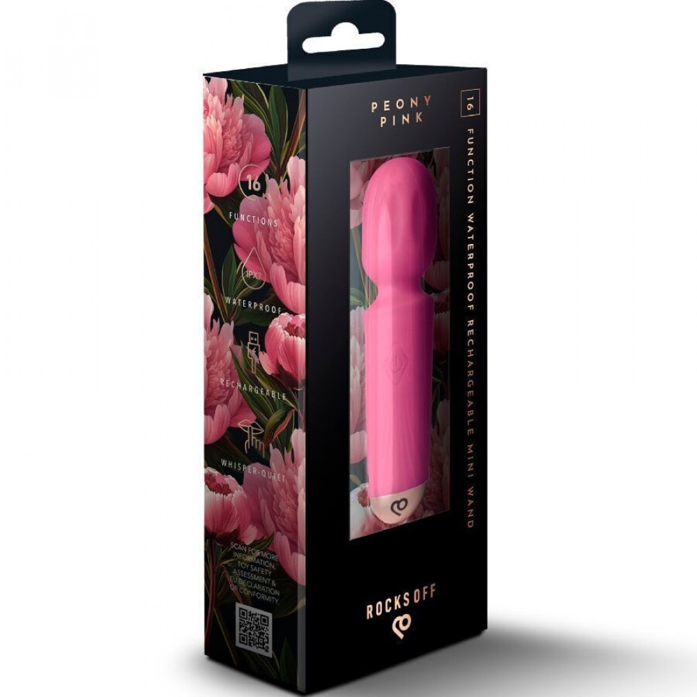Для LGBTQ+ - Вібромасажер Rocks Off Mini Wand Peony Pink, 16 режимів 5
