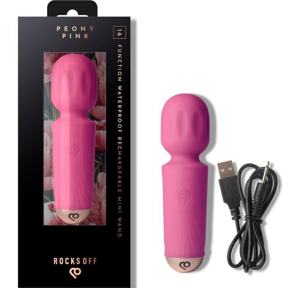Для LGBTQ+ - Вібромасажер Rocks Off Mini Wand Peony Pink, 16 режимів 4