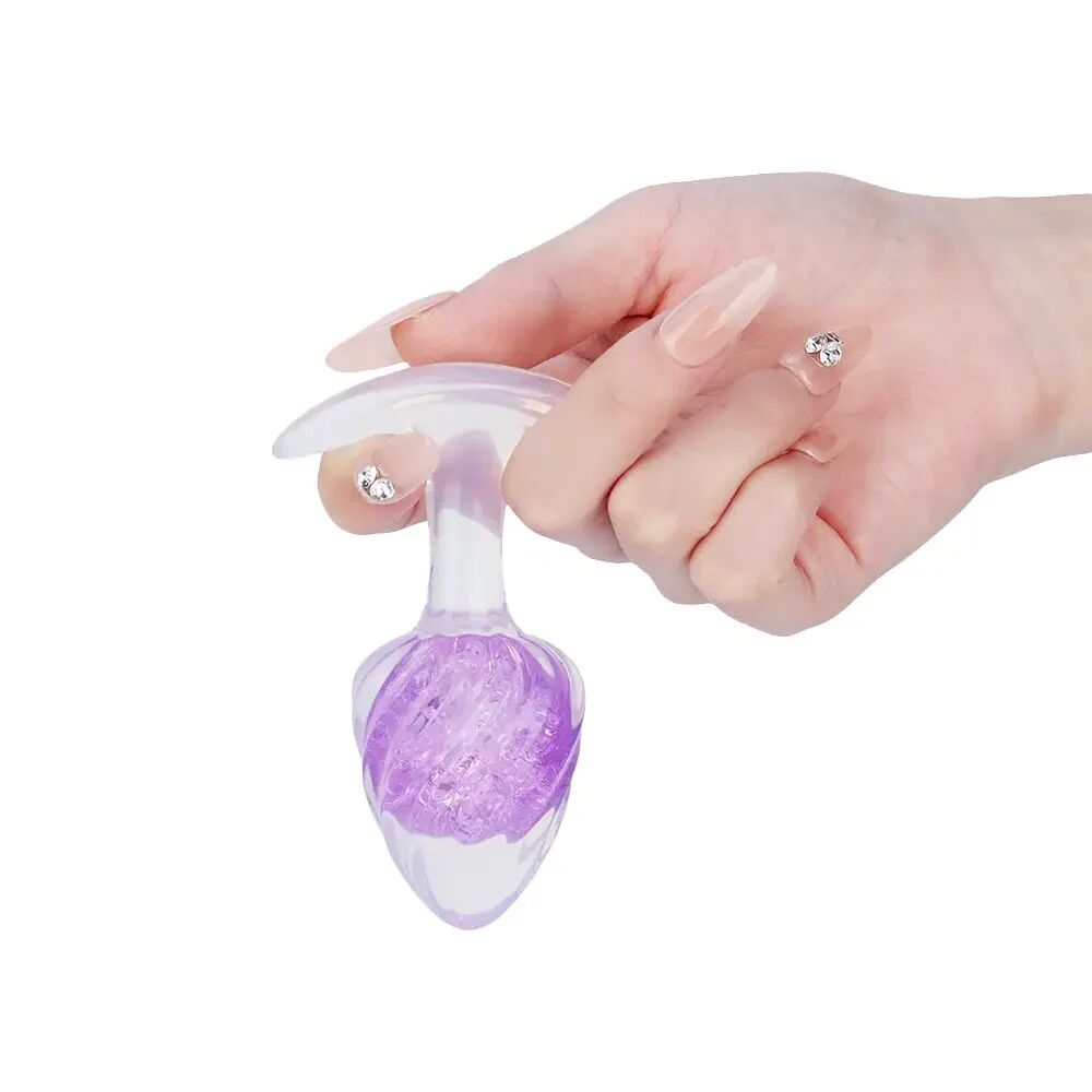 Анальные игрушки без вибрации - Анальная пробка Liebe Seele Icecream-shaped Crystal Anal Plug - Purple Small 2