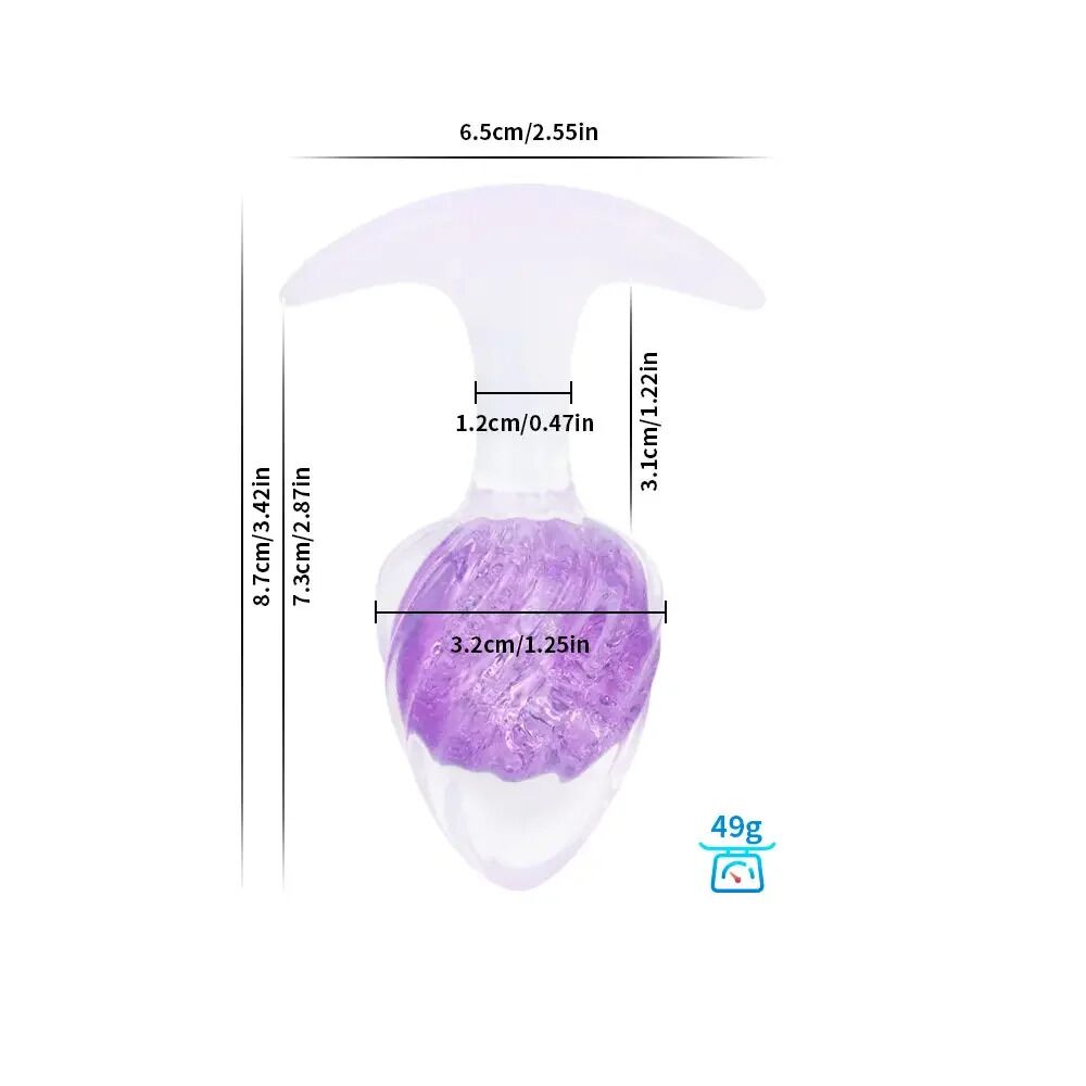 Анальные игрушки без вибрации - Анальная пробка Liebe Seele Icecream-shaped Crystal Anal Plug - Purple Small 1
