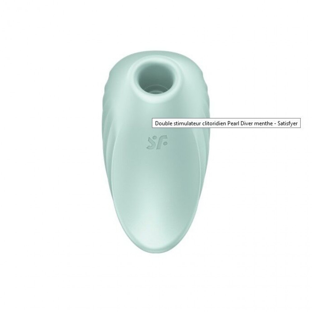 Вибраторы вакуумные - Вакуумный клиторальный стимулятор с вибрацией Satisfyer Pearl Diver Mint 3